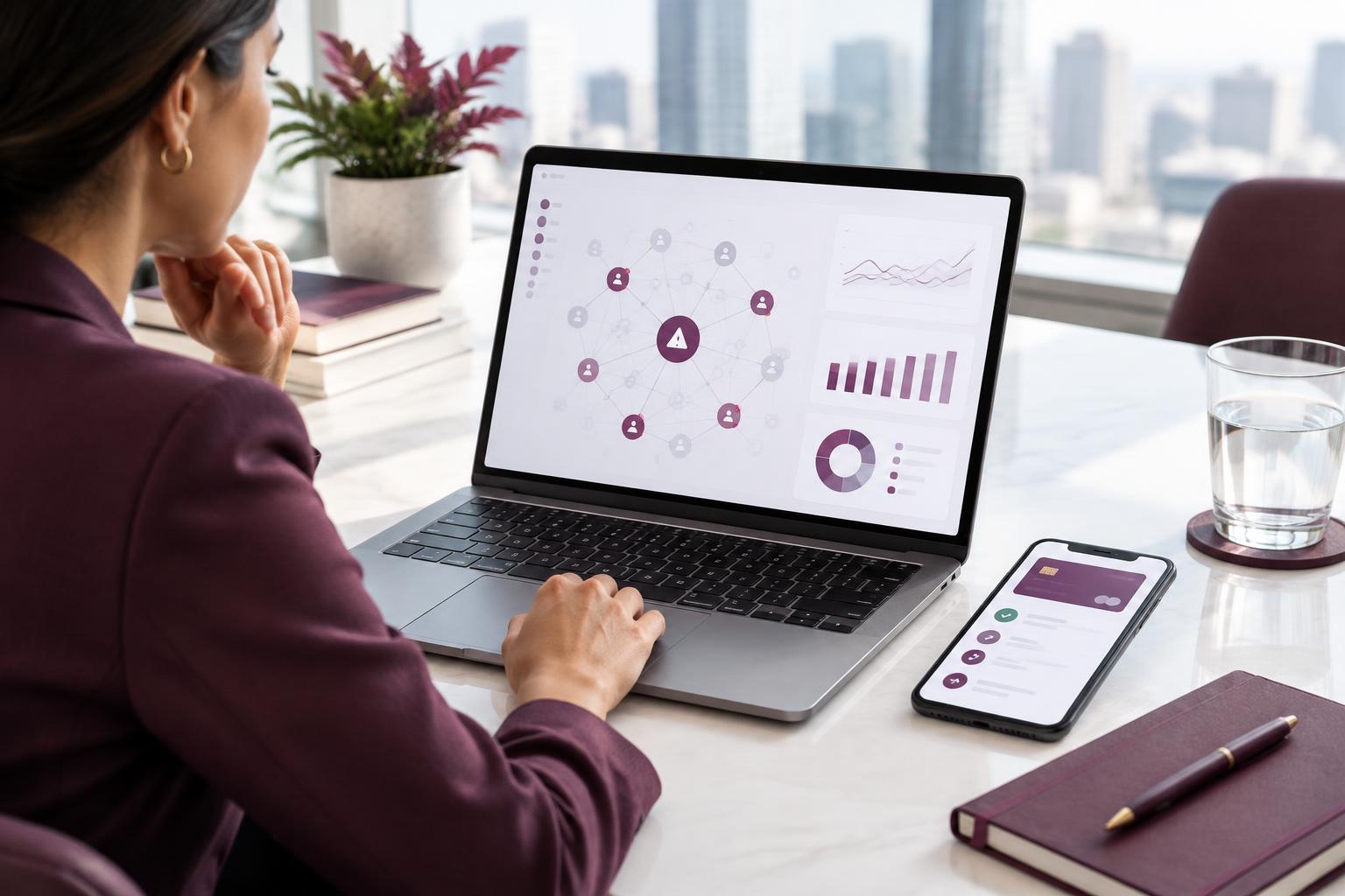 Illustrative fintech transaction analysis workspace