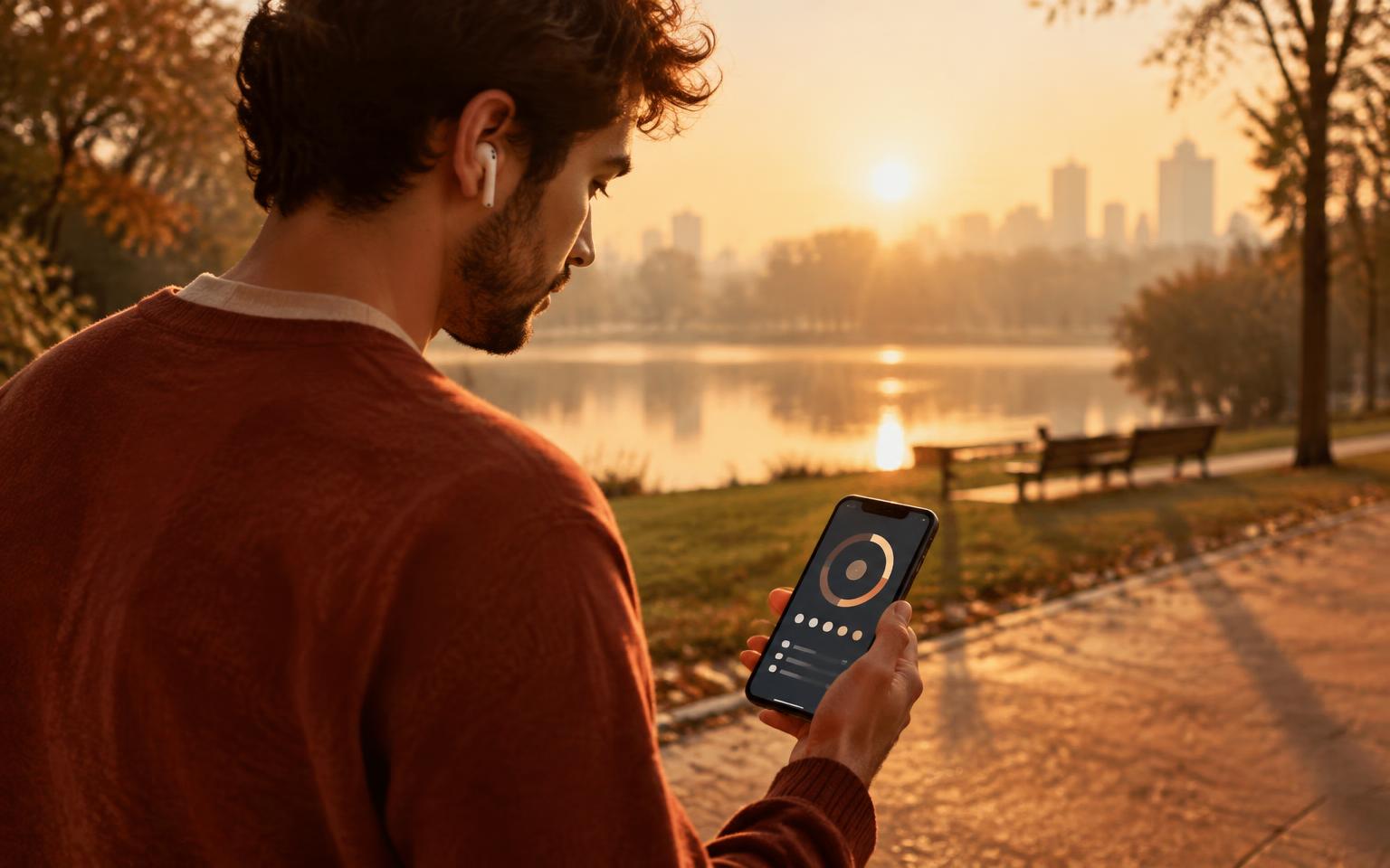Man checking habit progress on his phone